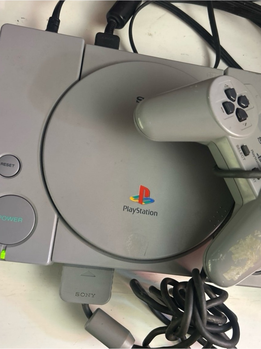 Sony PlayStation Console in Light Gray with Matching Controller